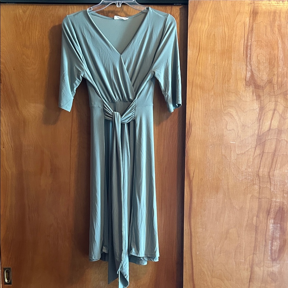 Elegant Teal Wrap Dress